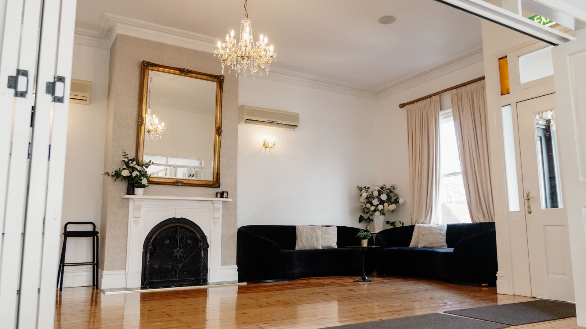 Guests chest-bumping during celebration.