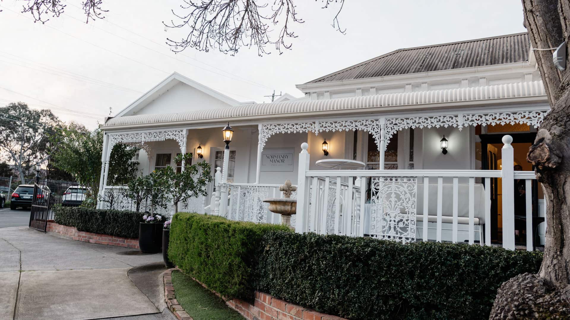 The manor’s heritage facade